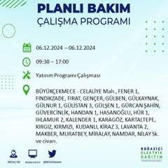 BEDAŞ İstanbul'u ilçe ilçe uyardı: 6 Aralık'ta elektrik kesintisi yapılacak 15